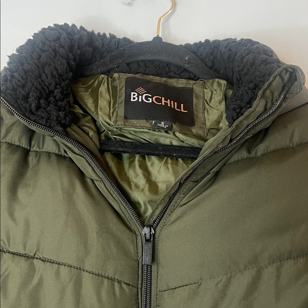 Big Chill Women's Dark Green Puffer‎ Cozy Warm Coat Size Small - Picture 3 of 8